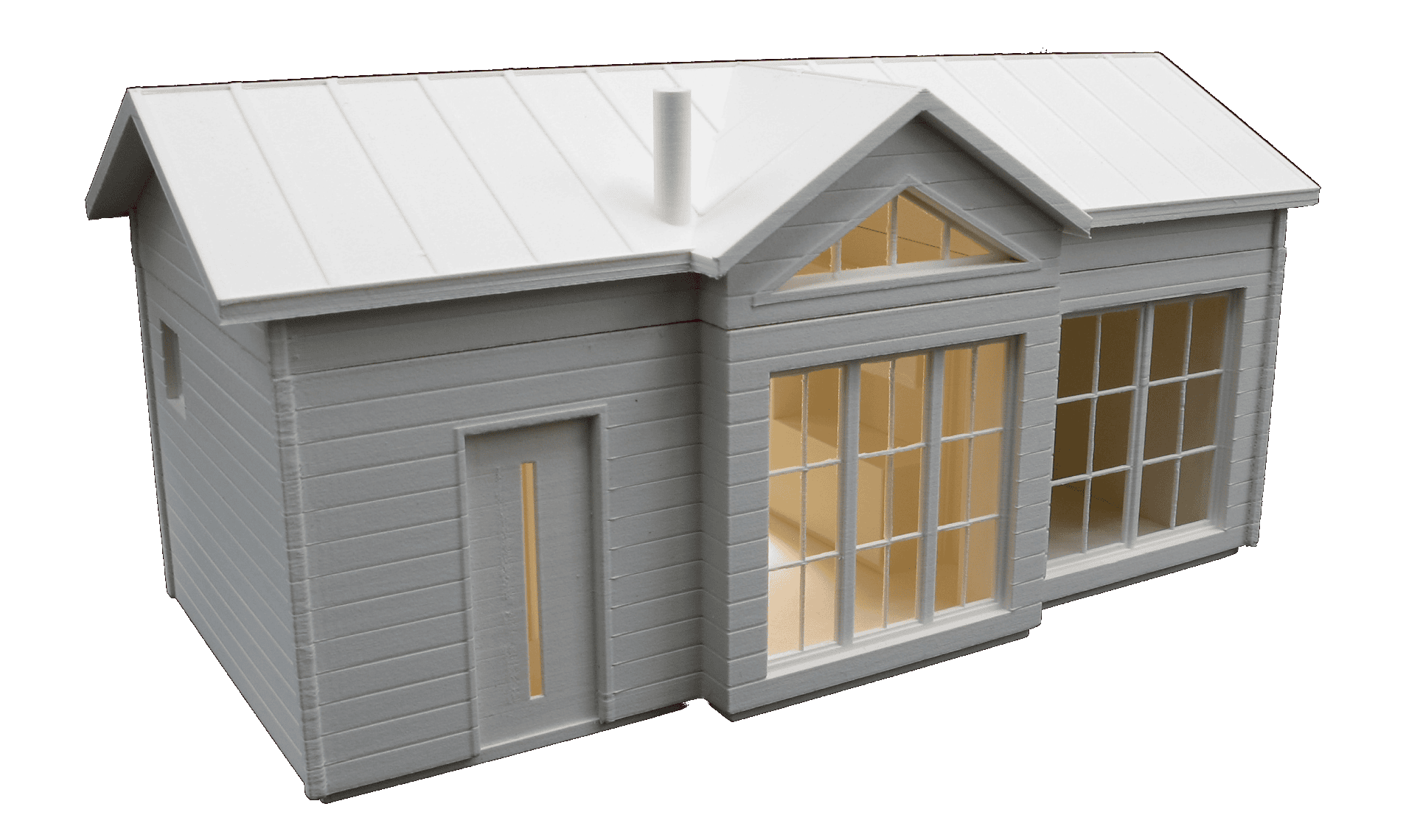 3D-printed house Textura night