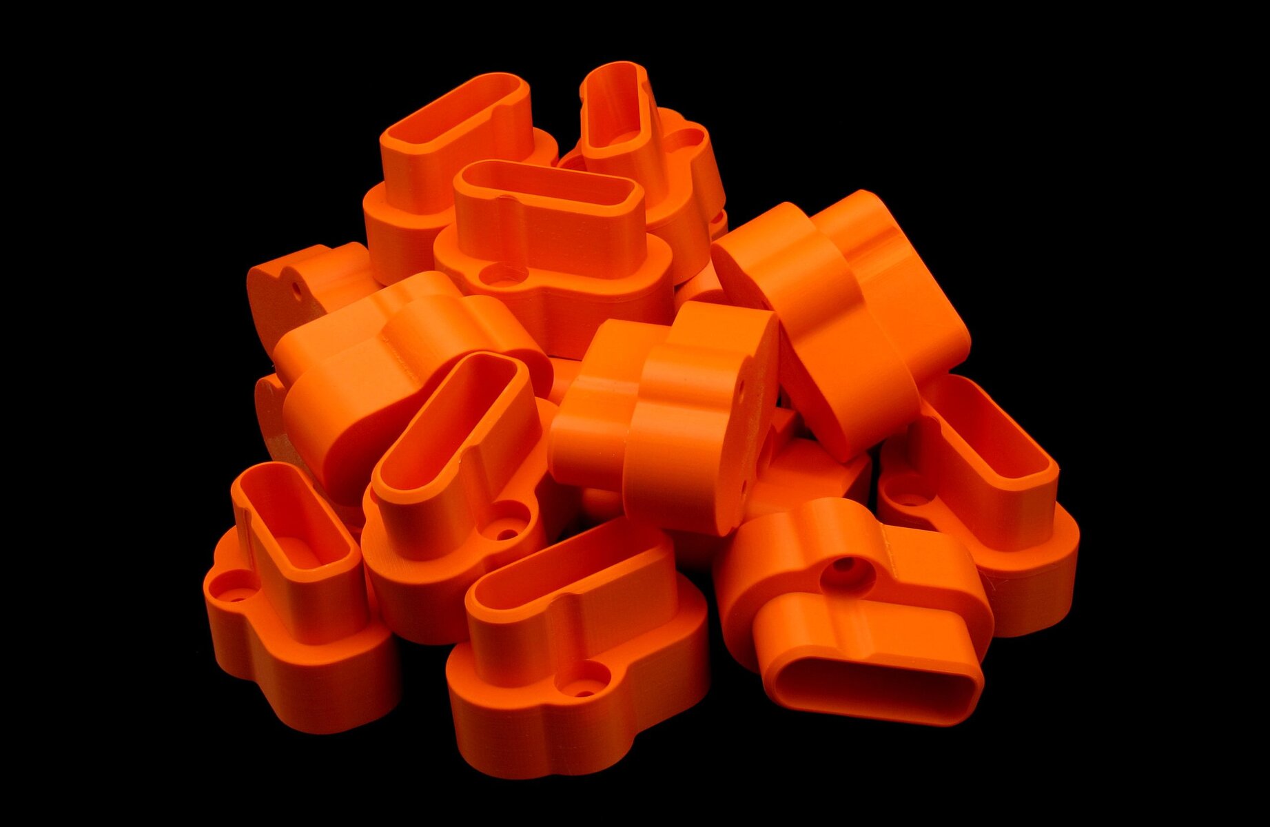3D printed orange parts in PETG